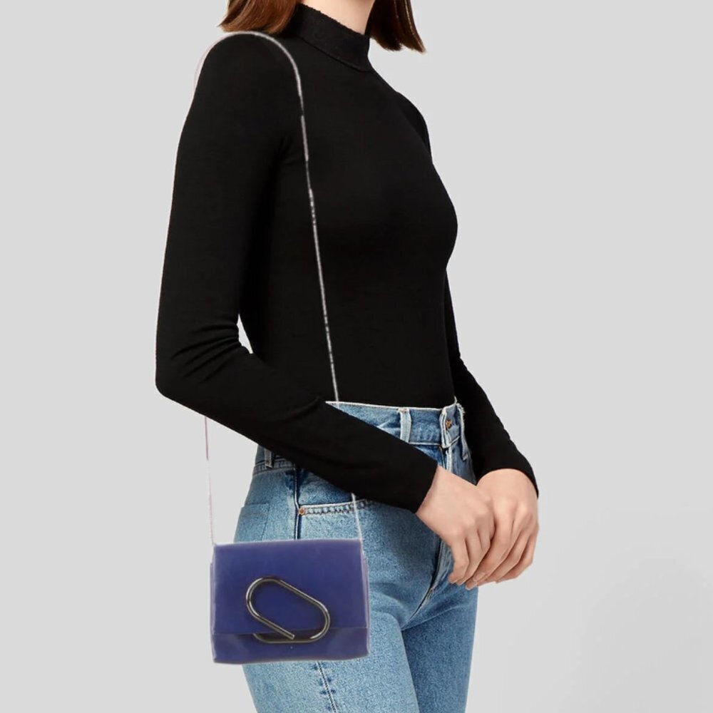 3.1 Phillip Lim Navy Blue Alix Micro Leather Lambskin Crossbody Bag